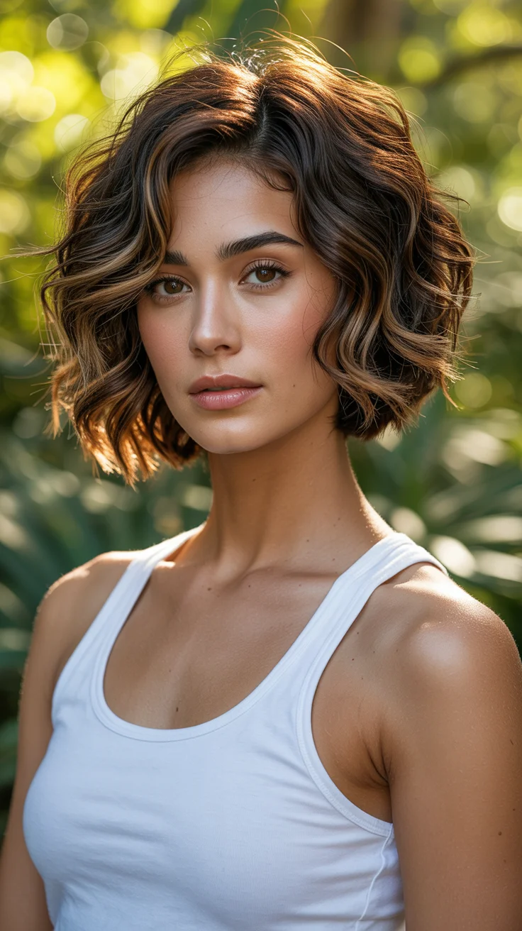spring to summer season haircuts ideas 2026 Sunlit Textured Bob with Natural Summer Movement