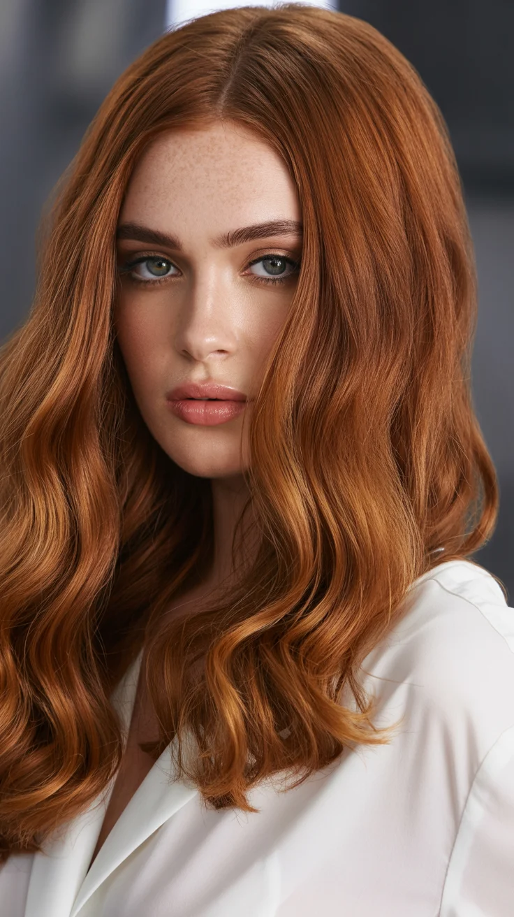 spring to summer season haircuts ideas 2026 Radiant Copper Waves That Glow in Summer Sun