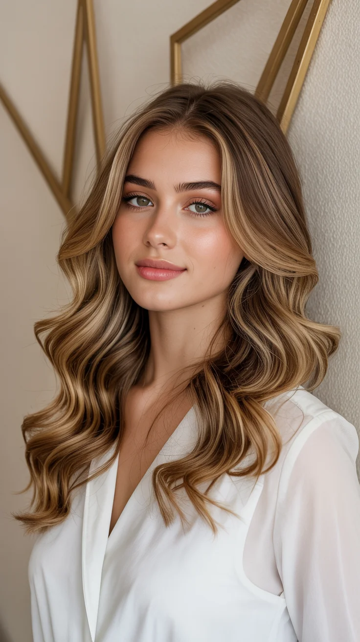 spring to summer season haircuts ideas 2026 Dimensional Bronde Waves for a Sun-Kissed Look