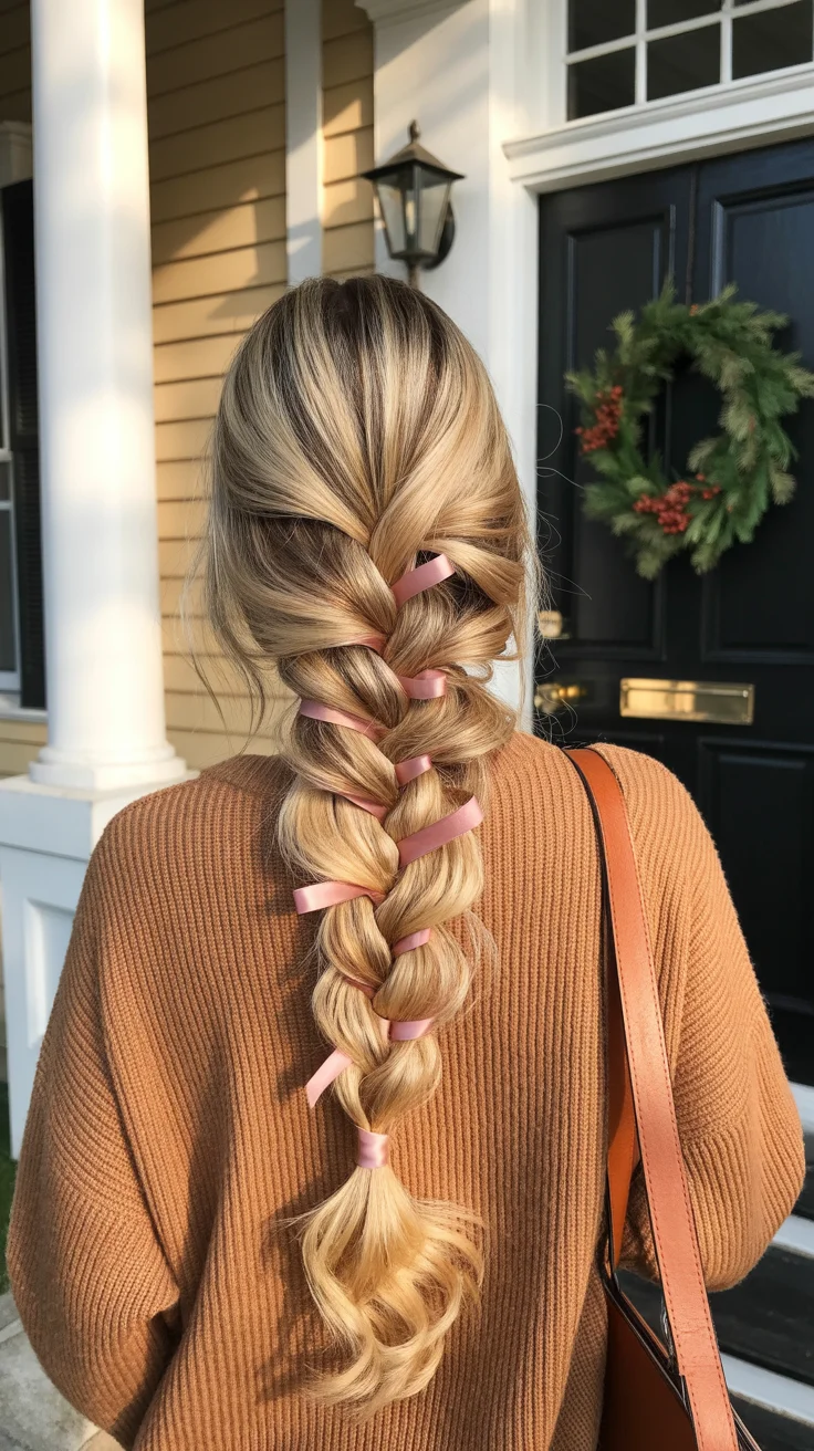 spring to summer season hairstyles ideas 2026 soft blonde ribbon braid relaxed texture