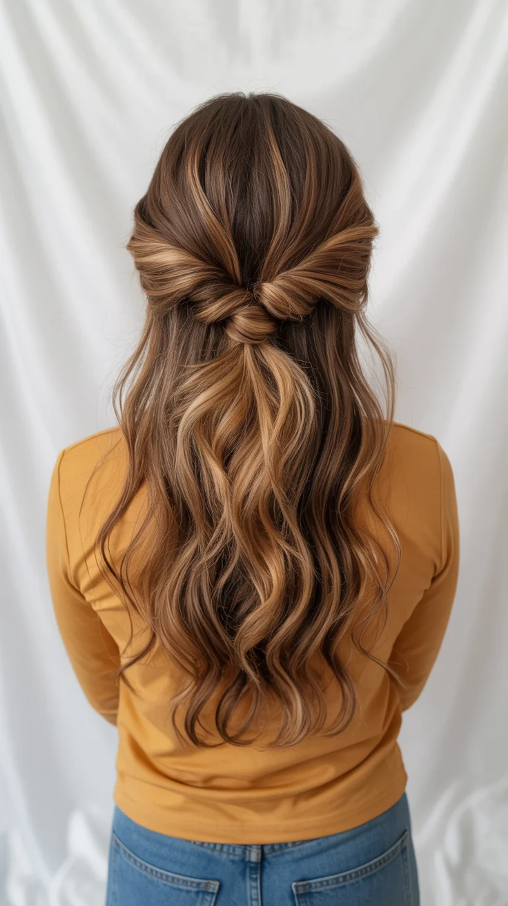 spring to summer season hairstyles ideas 2026 half up twist waves