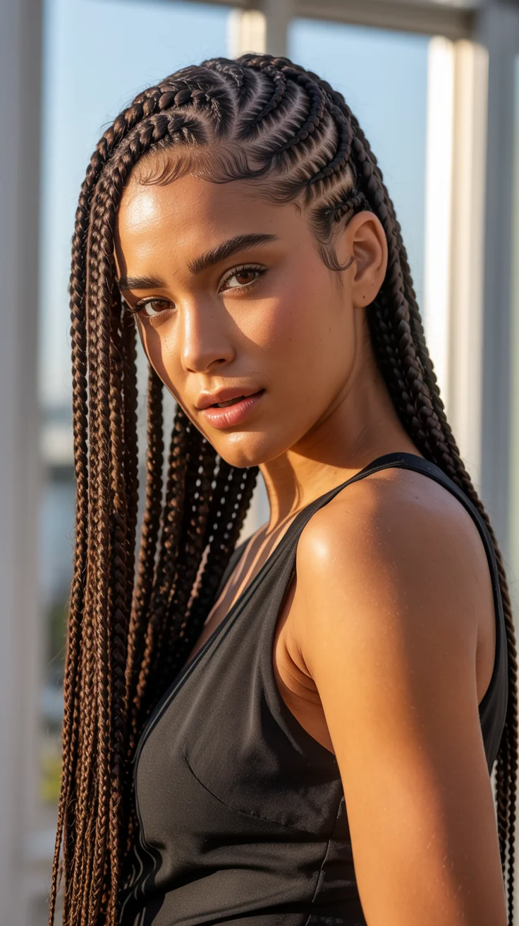 spring to summer season hairstyles ideas 2026 cornrow braids long style