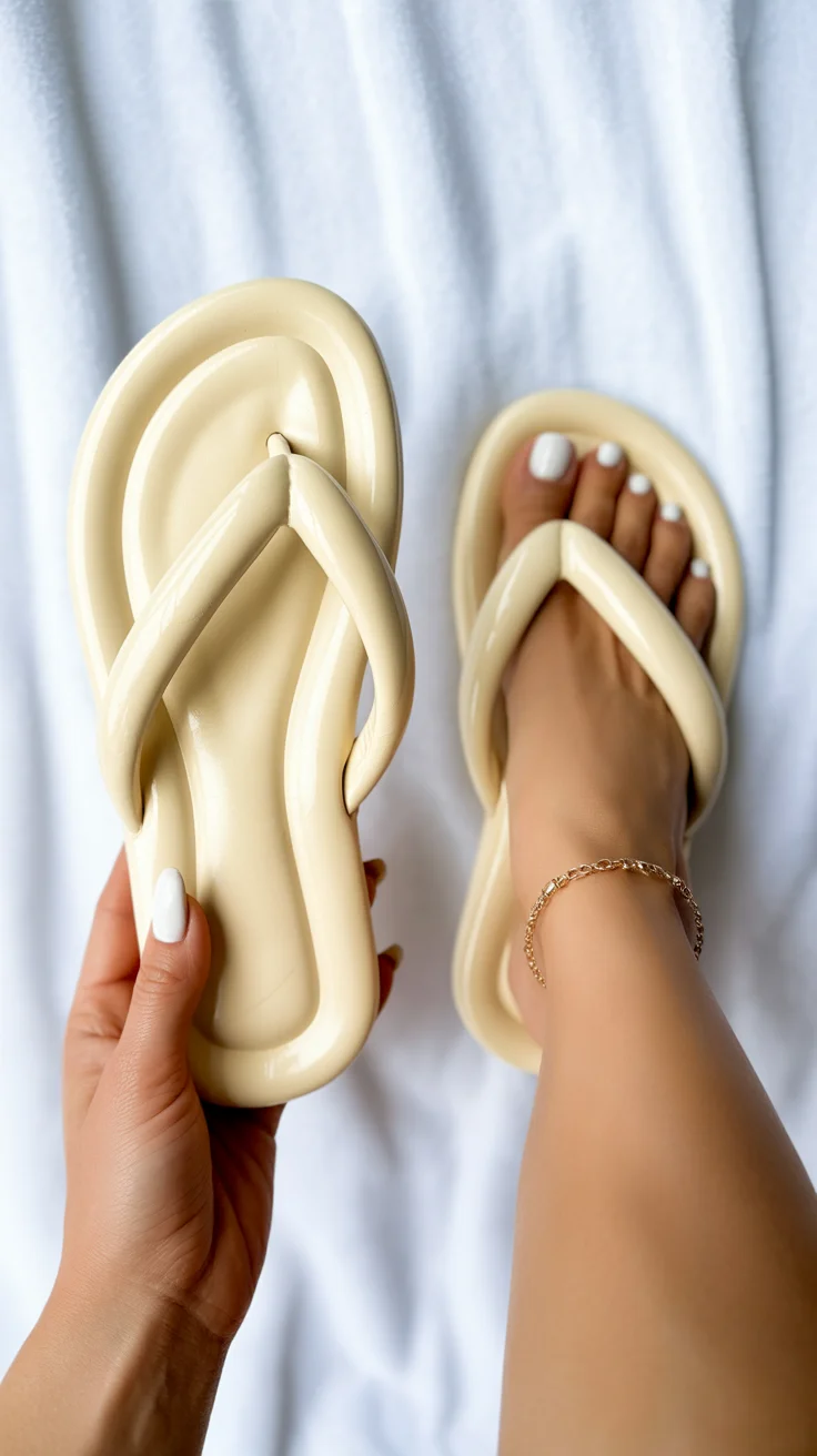 summer flip flops for women 2026 Glossy Minimalism - The New Statement Flip-Flop