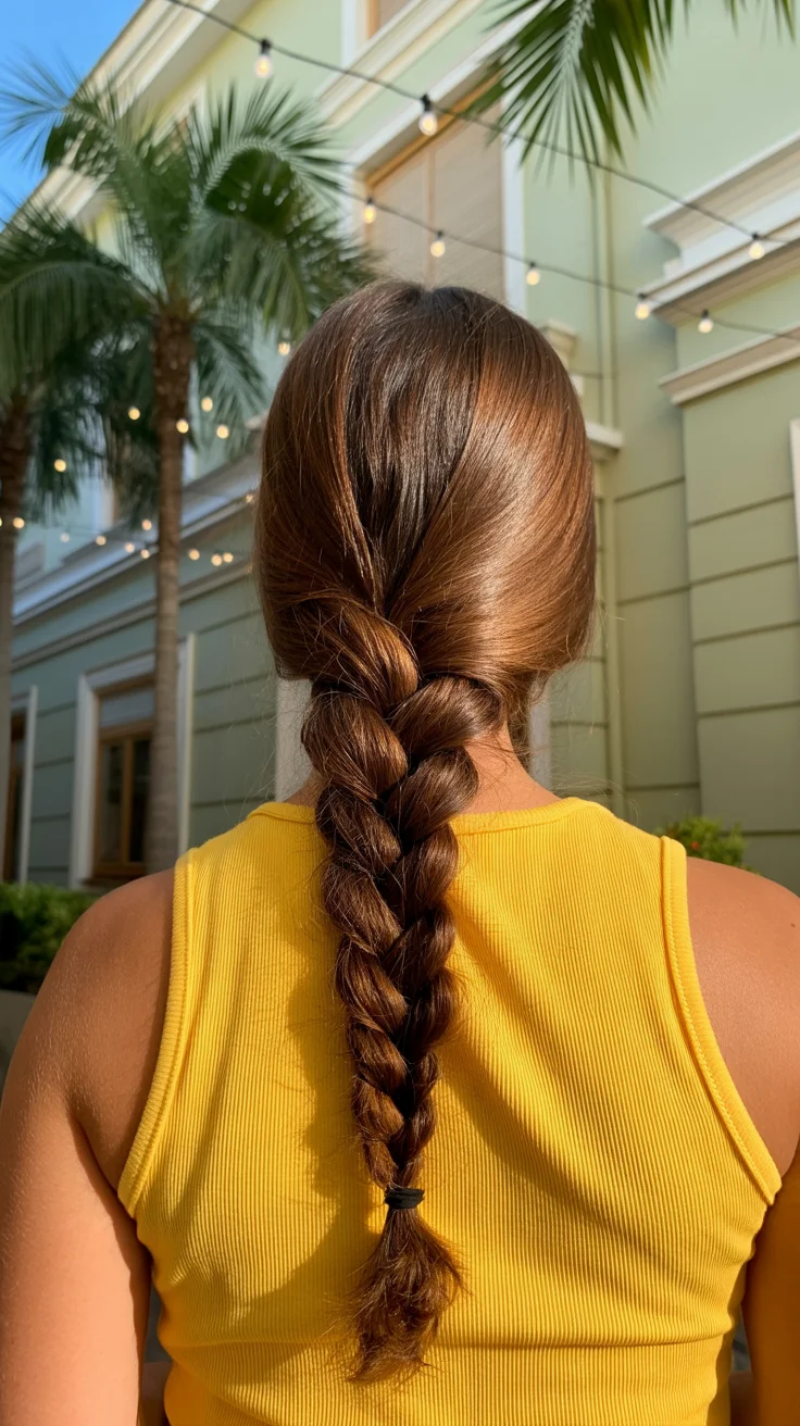 summer hairstyles for swimming 2026 Classic Single Braid for Everyday Summer Rhythm