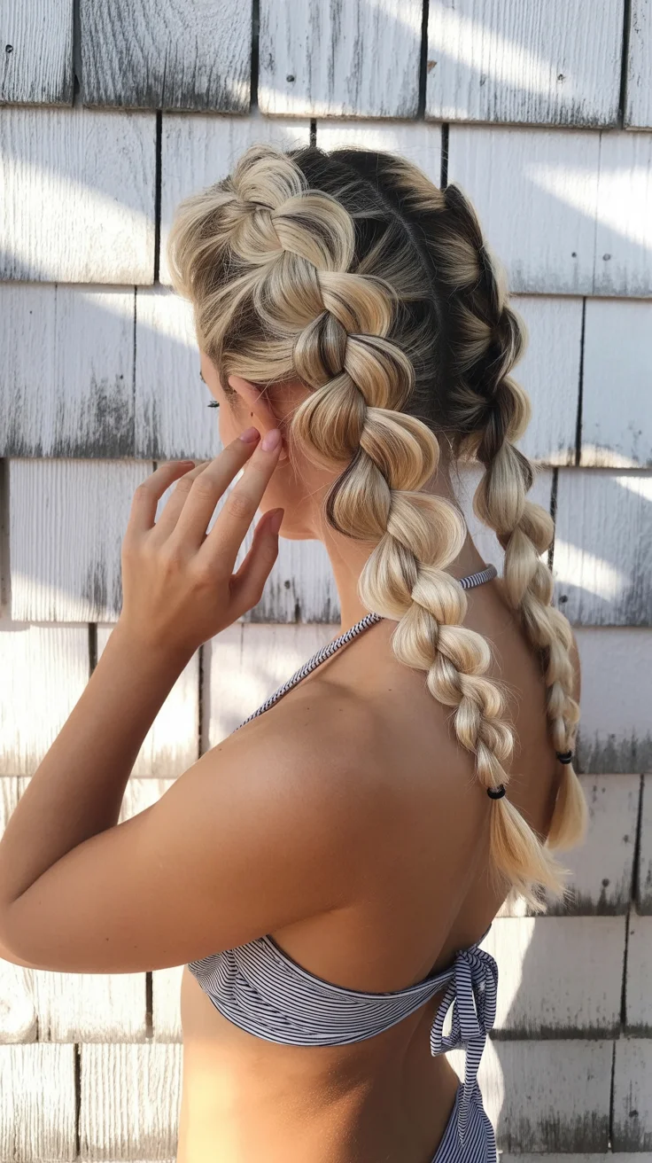 summer hairstyles for swimming 2026 Classic Double Braids That Never Miss