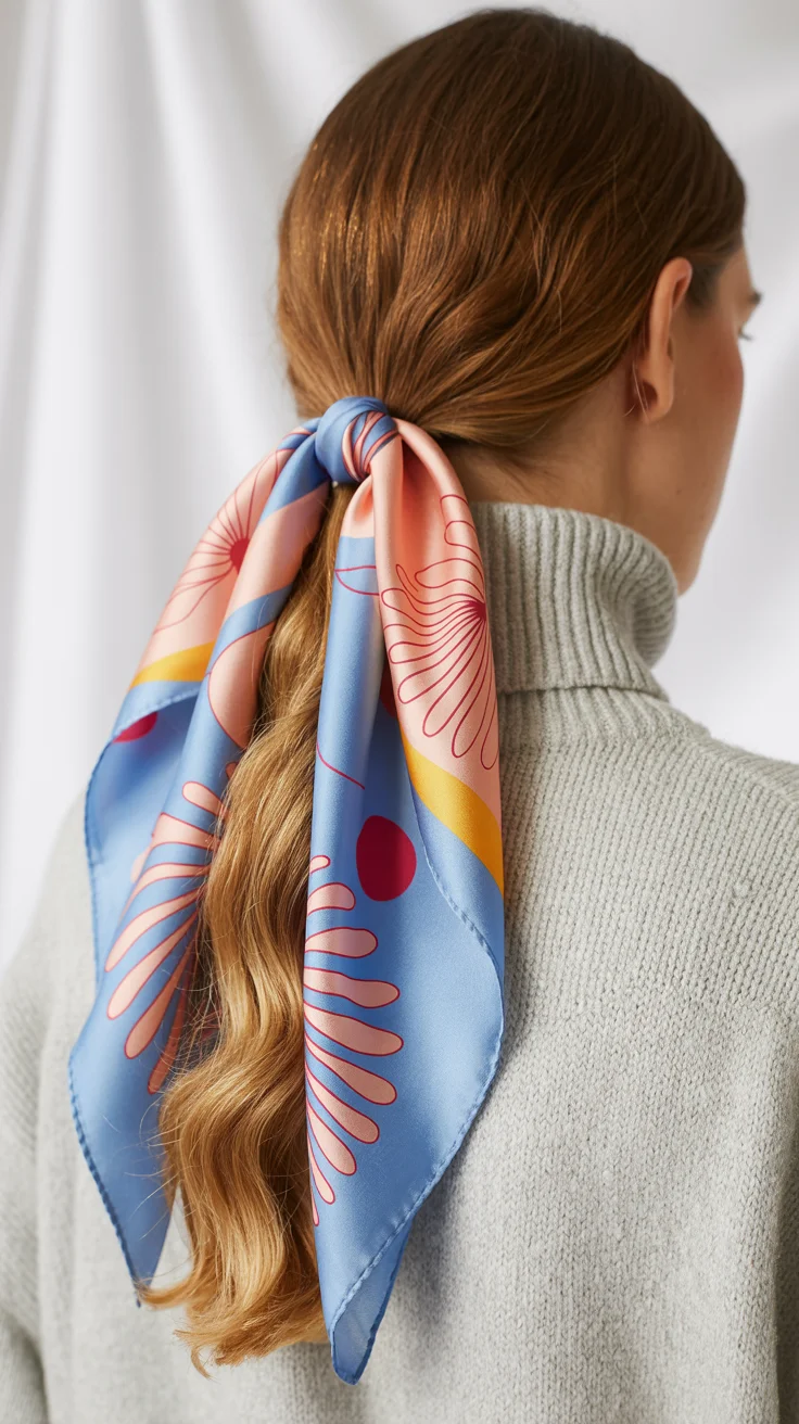 summer heads 2026 Scarf-Wrapped Ponytails - A Modern Twist on Classic Styling