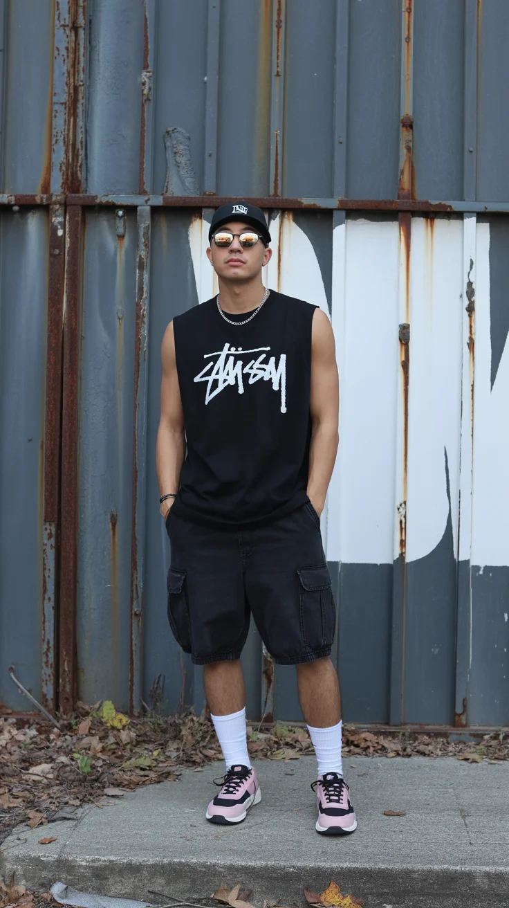 summer outfits for men 2026 Urban Streetwear with a Graphic Pulse