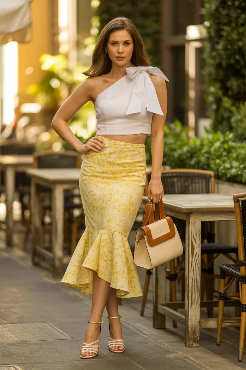 summer outfits with heels for women 2026 Feminine Structure with a Romantic Finish