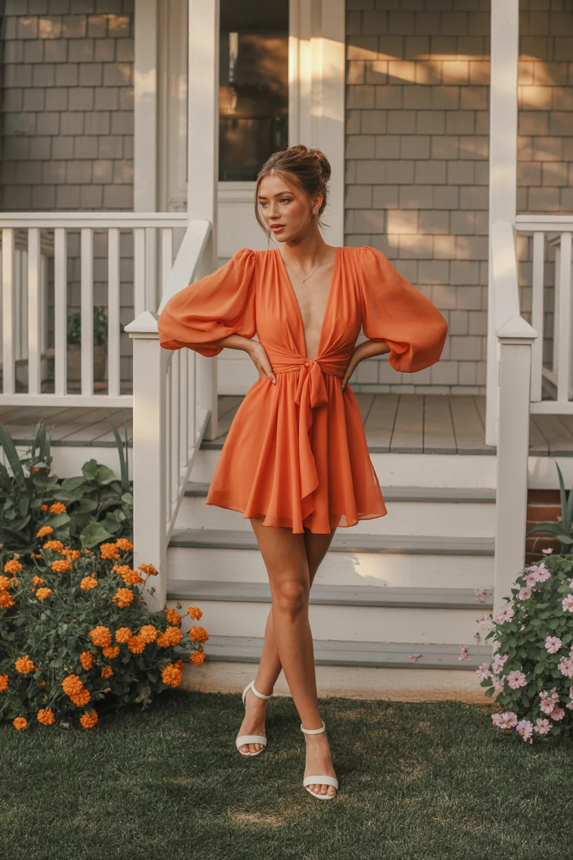 summer outfits with heels for women 2026 Bold Summer Energy in a Statement Mini Dress