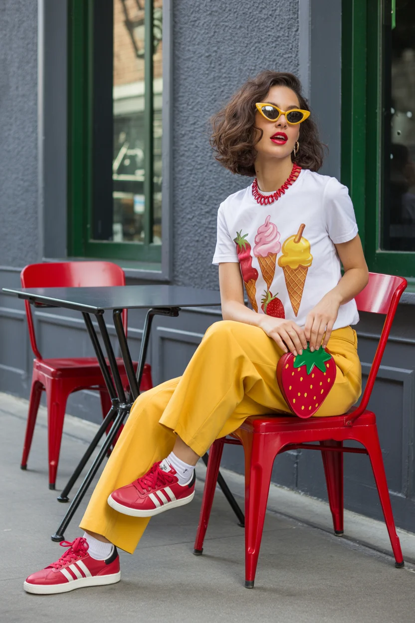 summer outfits with sneakers for women 2026 Playful Color Blocking That Feels Like Summer Itself