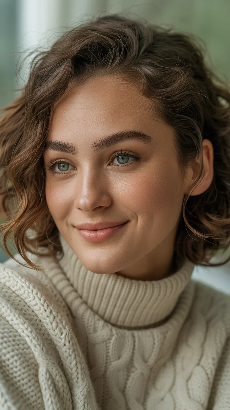 summer short haircut ideas 2026 Soft Natural Wavy Bob with Cozy Volume