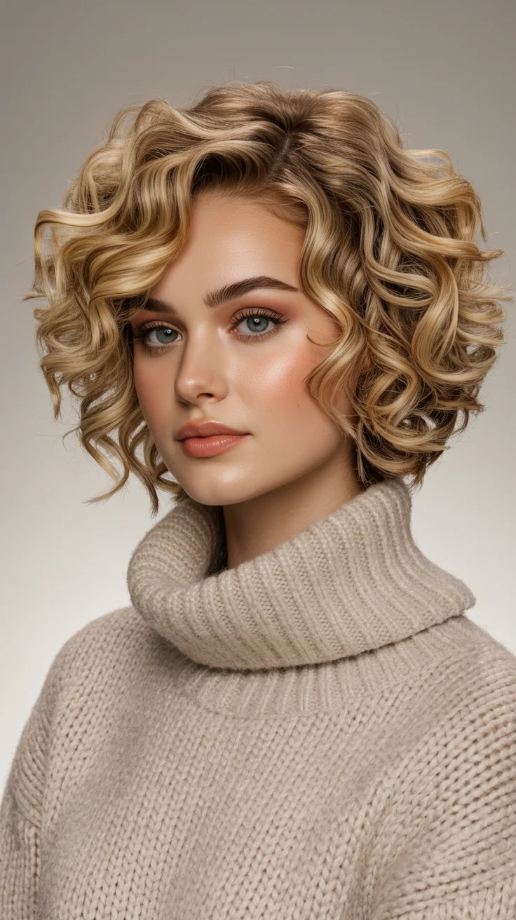 summer short haircut ideas 2026 Defined Curly Bob with Sculpted Volume