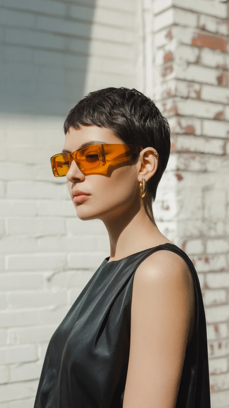 summer short haircut ideas 2026 Ultra-Short Modern Buzz Pixie with Statement Energy