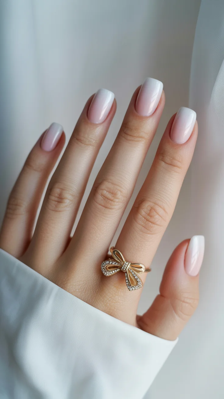 summer short nail inspo 2026 Milky Pink Gradient for Clean Summer Skin