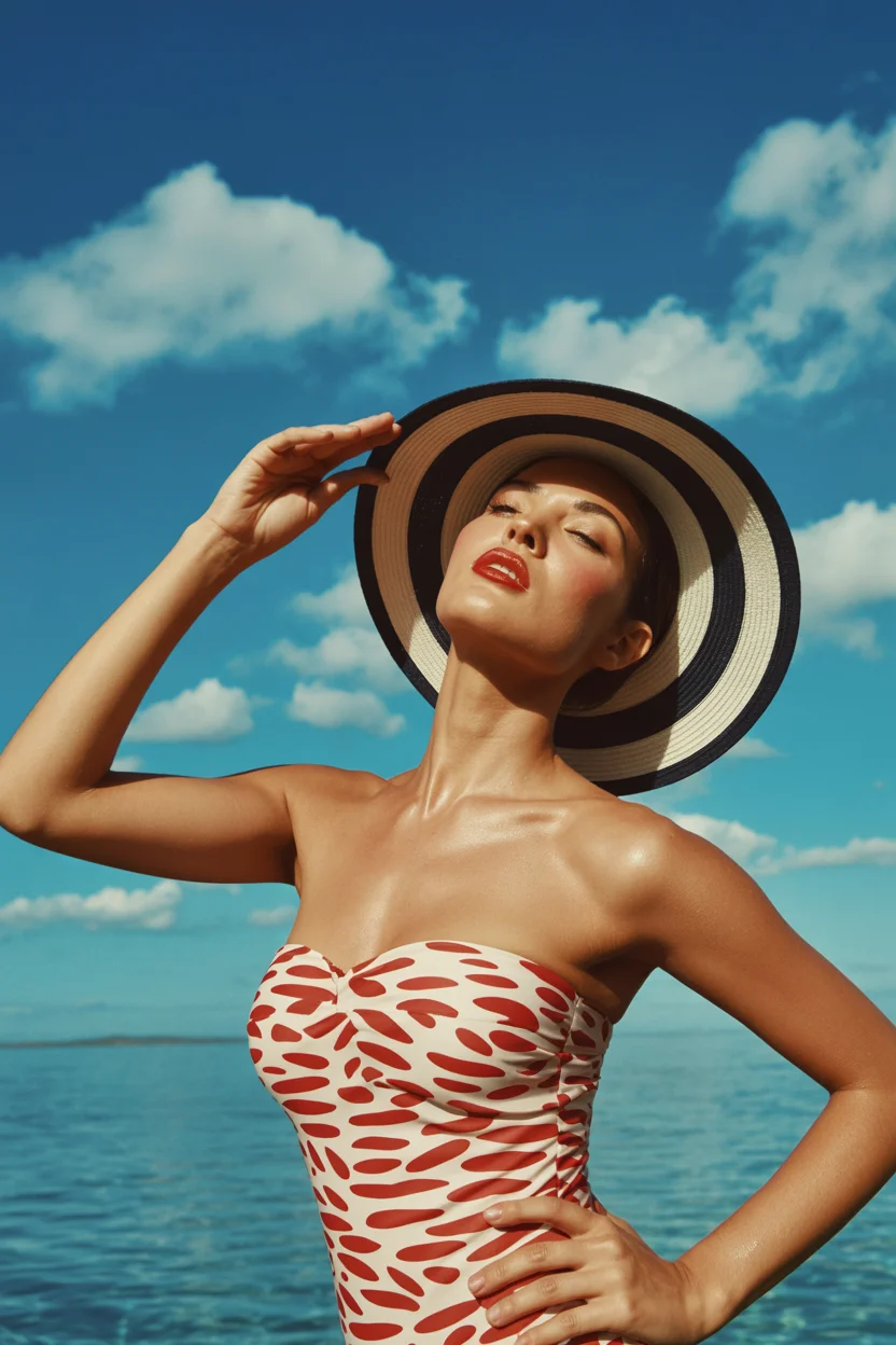 summer swimwear for women 2026 Graphic Prints and Sculpted Strapless Confidence