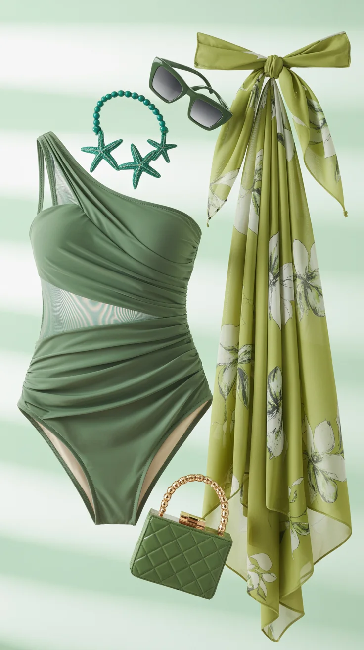 swimsuit with skirt 2026 Monochrome Green and Styled Perfection