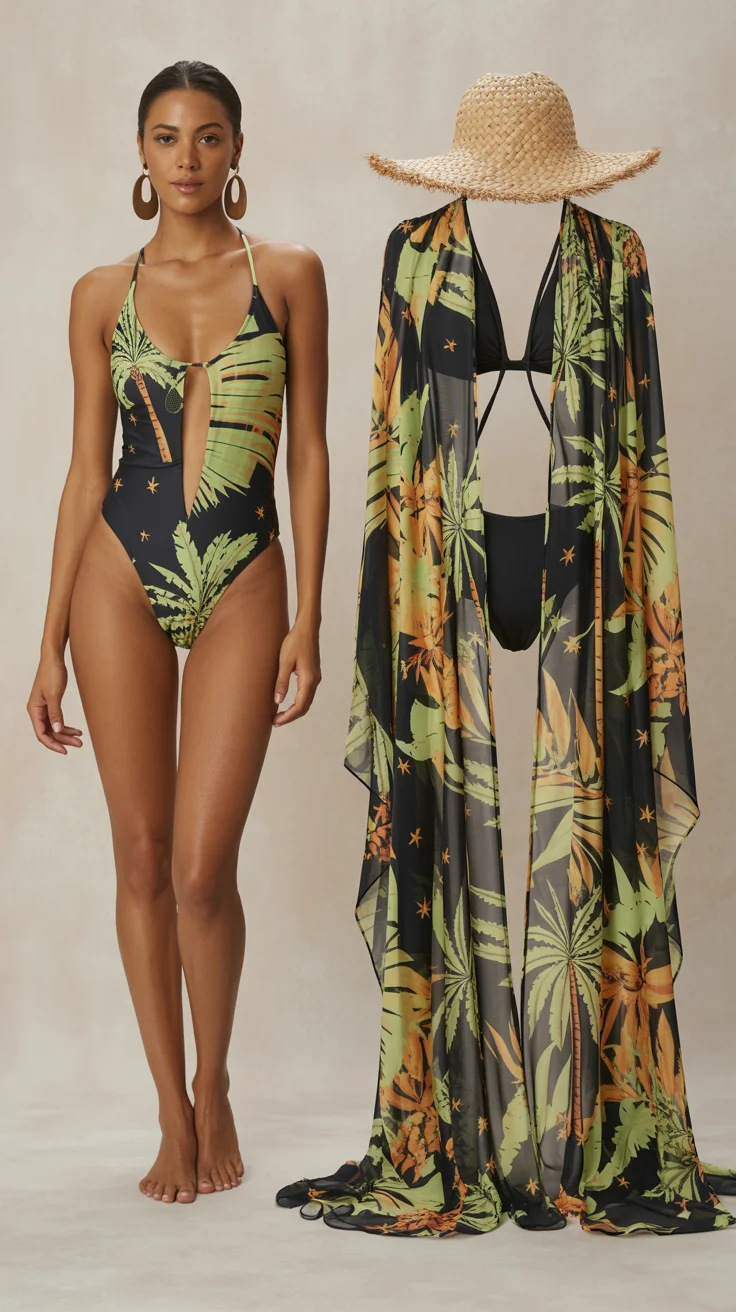 swimsuit with skirt 2026 Exotic Prints and Fluid Layering