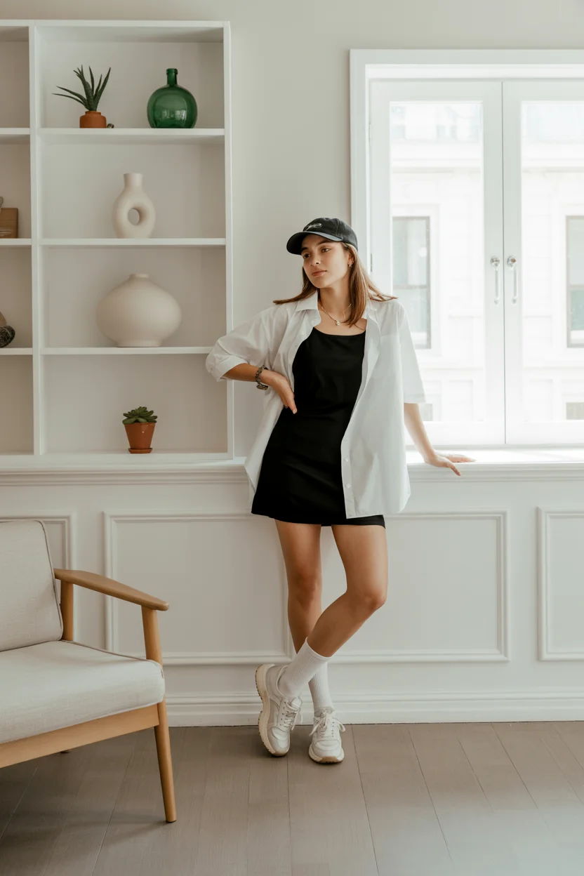 teen girls summer outfits 2026 Minimal black layers styled with an off-duty attitude