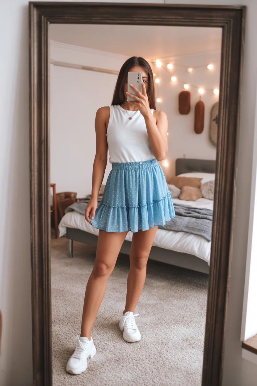 teen girls summer outfits 2026 Casual sporty minis with a soft feminine twist