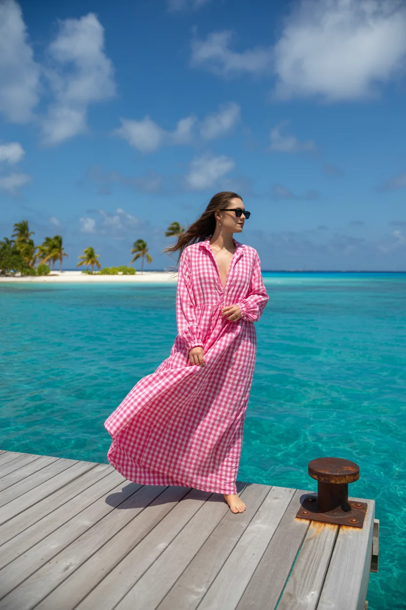 beach tunic cover up 2026 Playful Gingham with Breezy Confidence