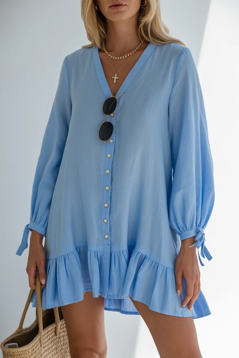 beach tunic cover up 2026 Powder Blue Femininity with a Soft Edge