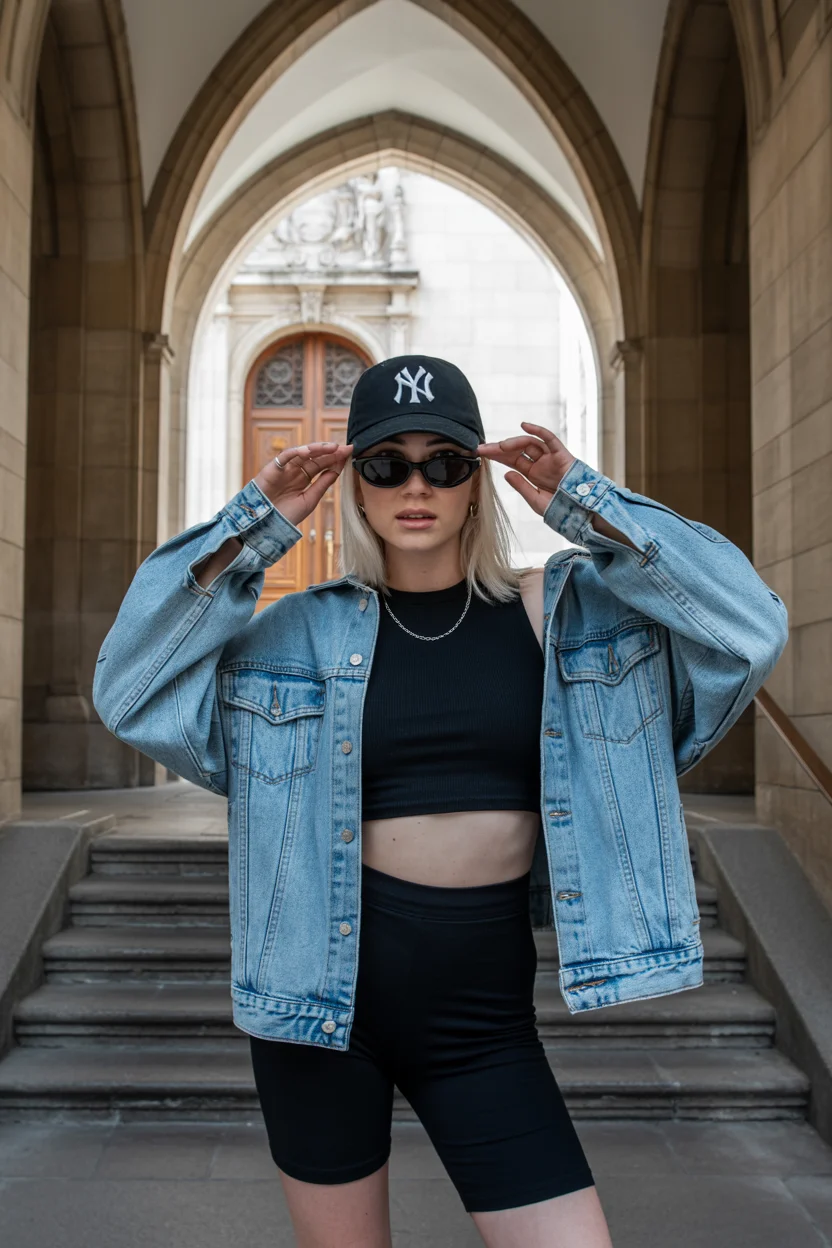 biker shorts outfits summer 2026 Denim Layers That Add Instant Cool