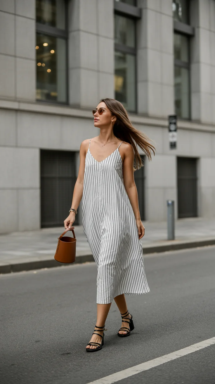 casual summer outfits for women 2026 Striped Slip Dresses That Move With You