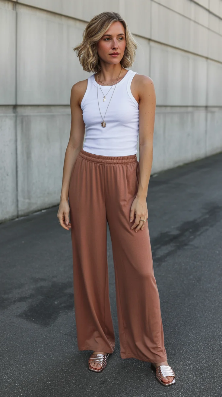 casual summer outfits for women 2026 Relaxed Pants and Tanks That Always Deliver