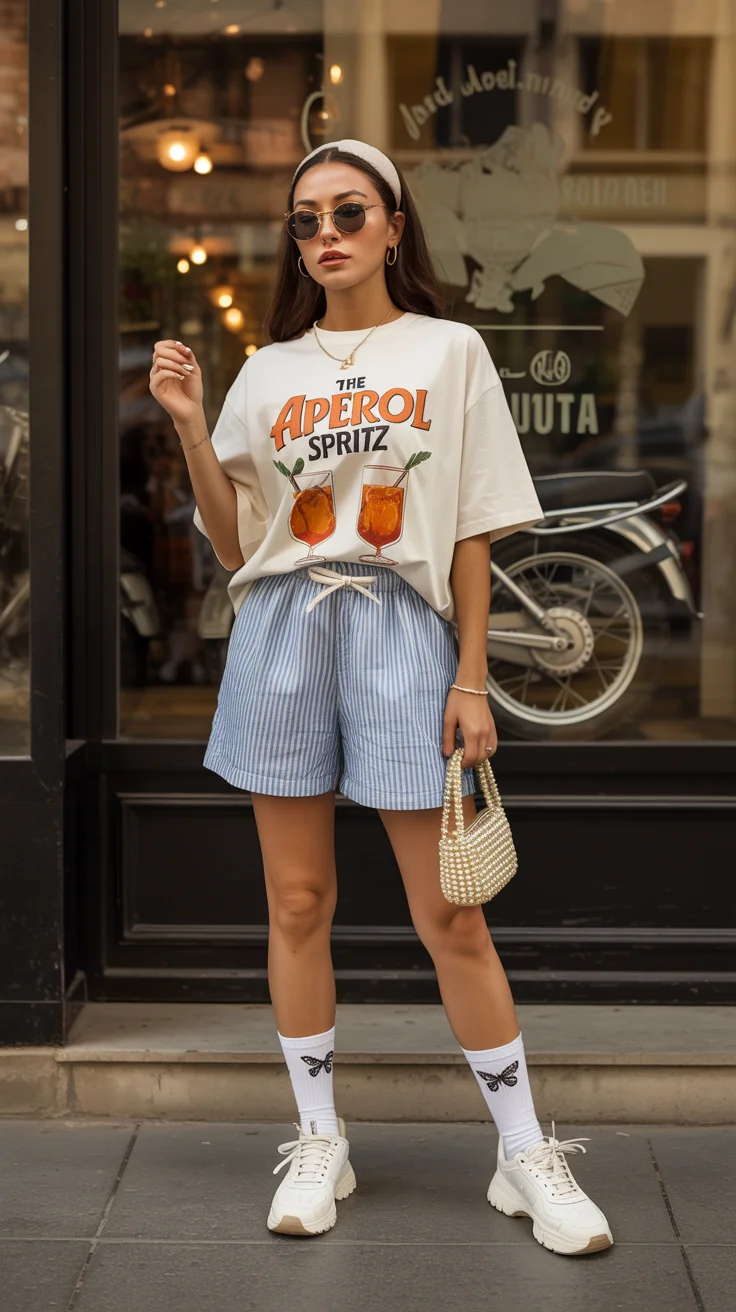 casual summer t-shirt outfit for women 2026 Playful Graphic Tees and Weekend Energy