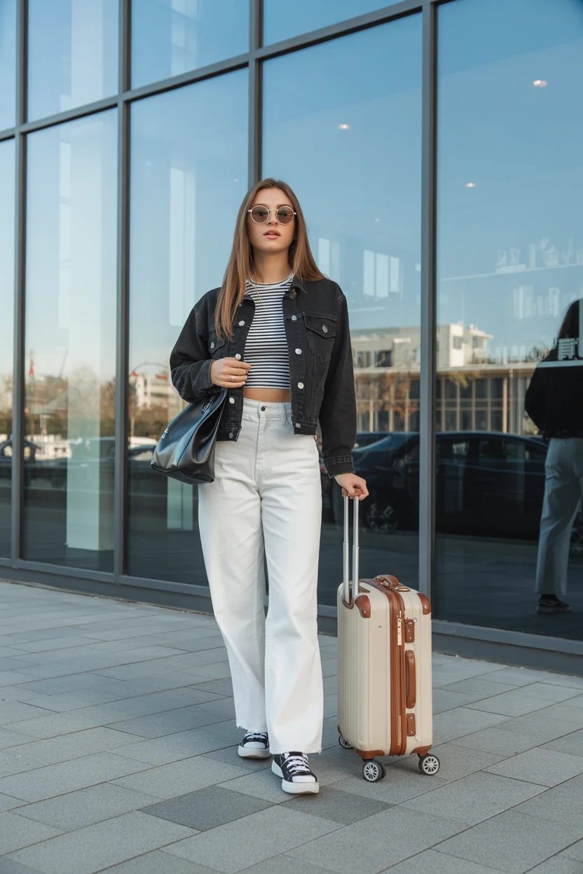 comfy airport outfits summer 2026 Denim Layers and Clean Lines That Never Fail