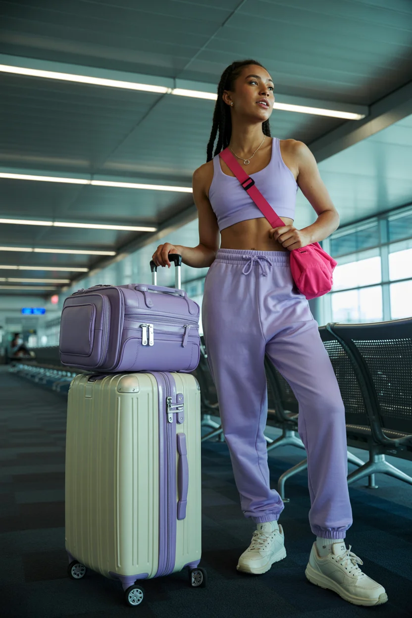 comfy airport outfits summer 2026 Color Blocked Comfort That Feels Like Energy