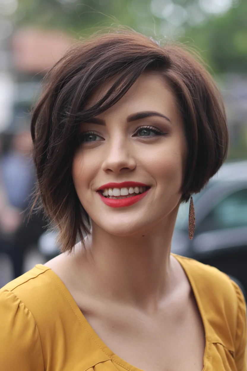 cute summer short haircuts 2026 Asymmetrical Bob with Bold Summer Confidence