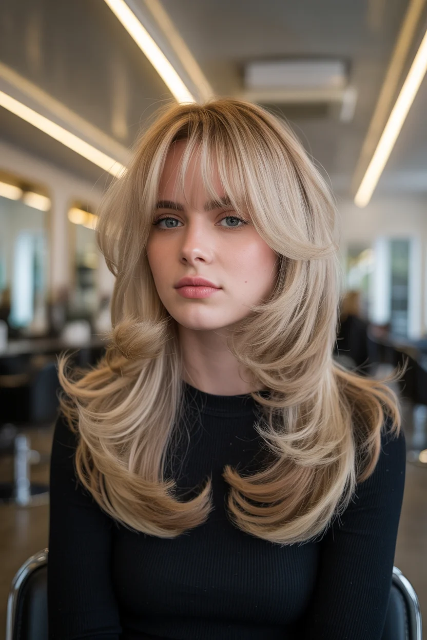 face framing summer butterfly haircut 2026 Soft Blonde Volume with Feathered Face-Framing Layers