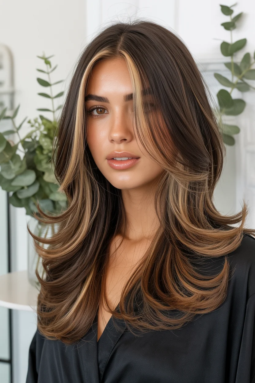 face framing summer butterfly haircut 2026 High-Contrast Face Frame with Flowing Length
