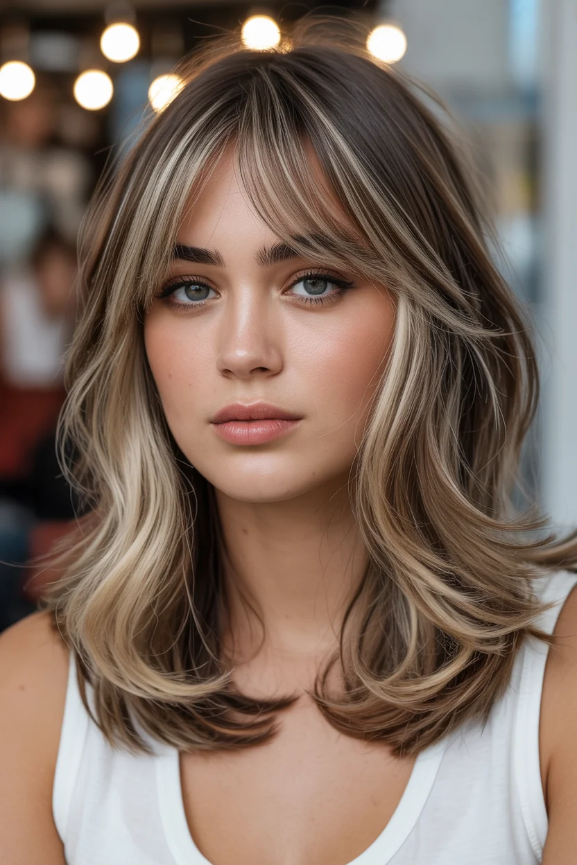 face-framing summer haircuts with bangs 2026 Glossy Layered Cut with Defined Face Frame