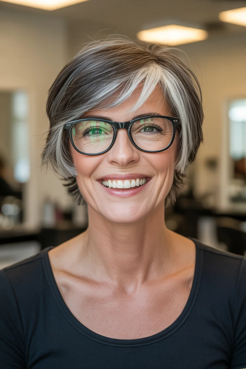 flattering summer haircuts for women over 60 2026 The Textured Pixie-Bob With Playful Contrast