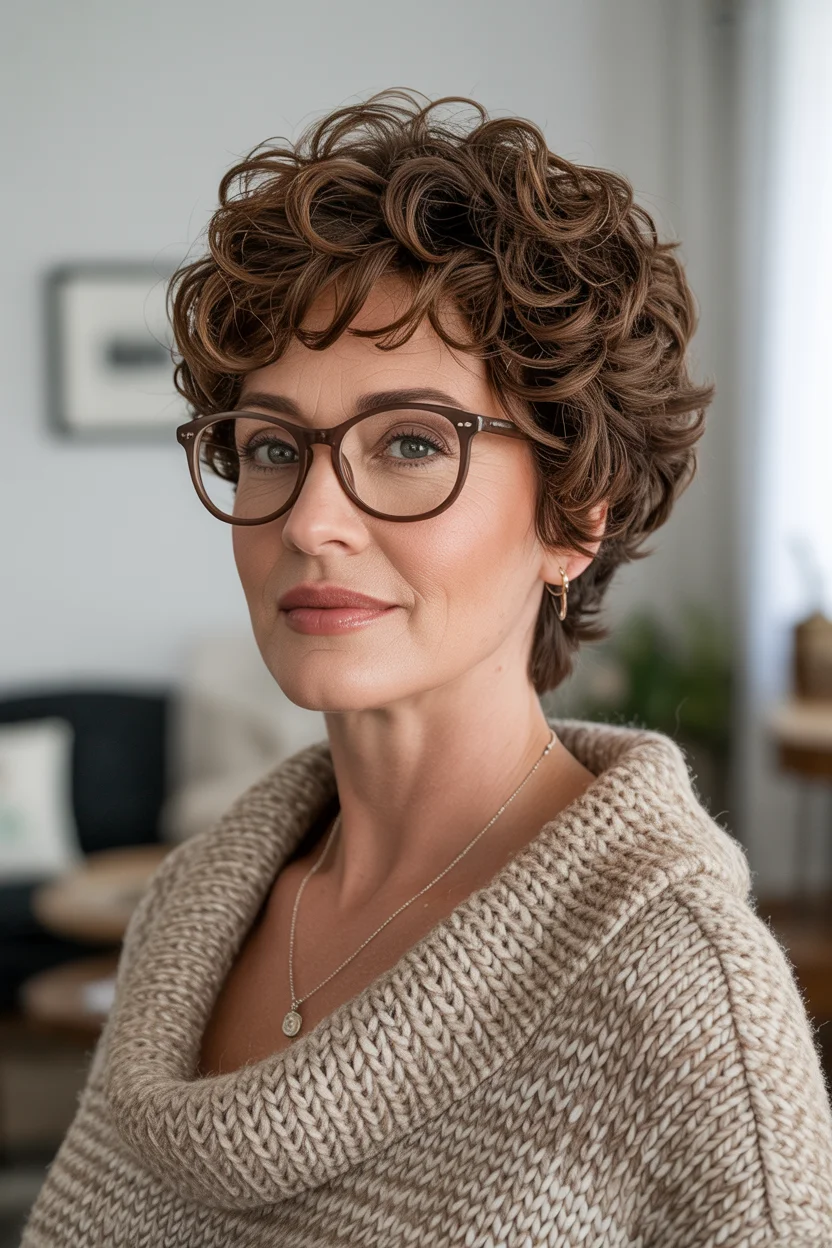 flattering summer haircuts for women over 60 2026 Soft Curly Crop That Embraces Natural Volume