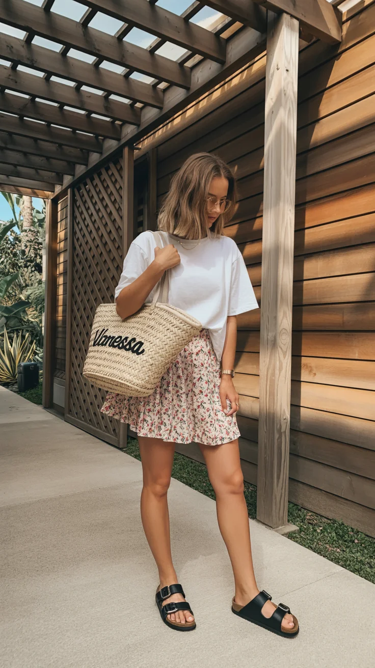 floral summer skirt outfits 2026 relaxed micro florals with weekend ease