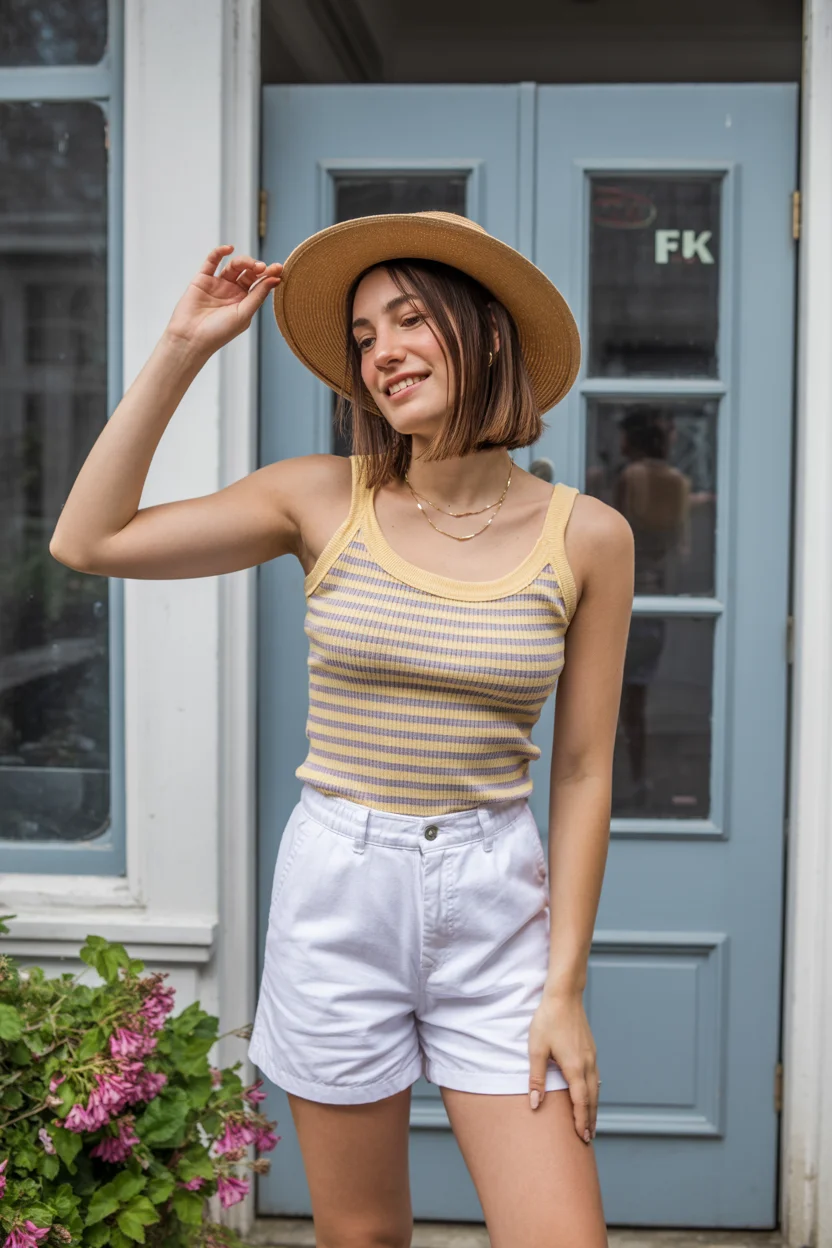 hot summer heat wave outfits 2026 Playful Stripes and Soft Summer Lightness