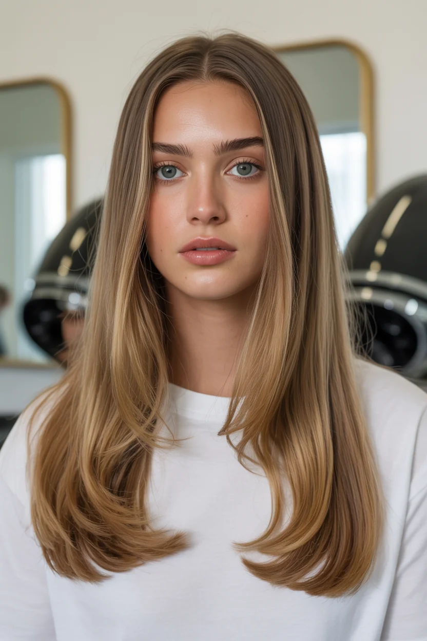 layered summer haircuts for fuller faces 2026 Long Structured Layers with Polished Ends
