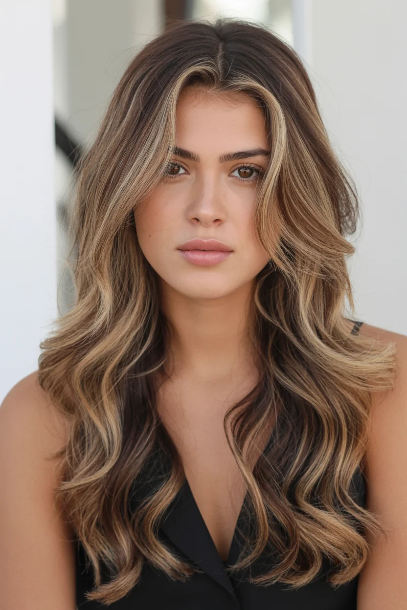 layered summer haircuts for fuller faces 2026 Dimensional Long Layers with Face-Framing Highlights