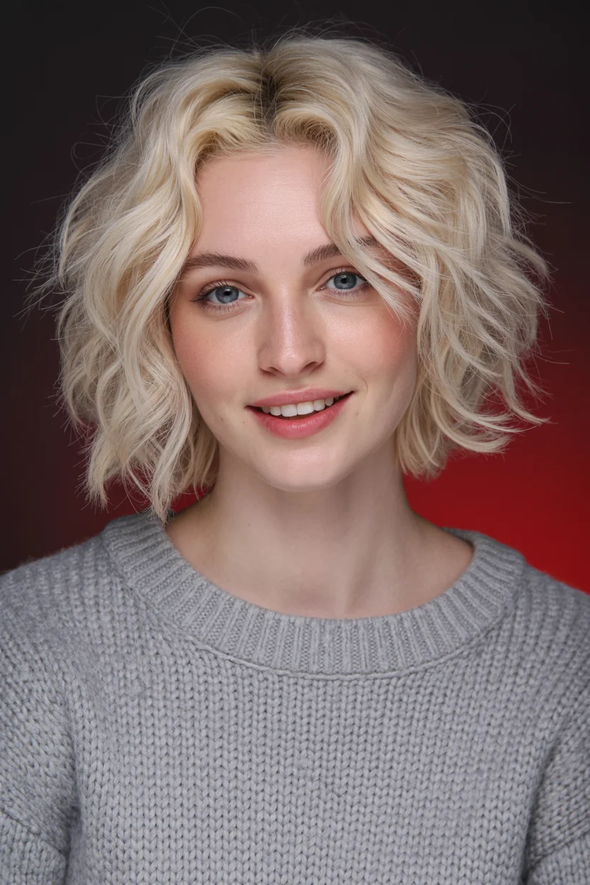 layered summer haircuts for fuller faces 2026 Soft Platinum Layered Bob with airy Texture