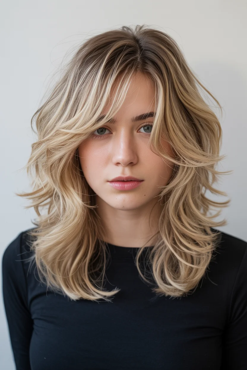 layered summer haircuts for thin fine hair 2026 Textured Shag-Inspired Layers with Airy Blonde Lift