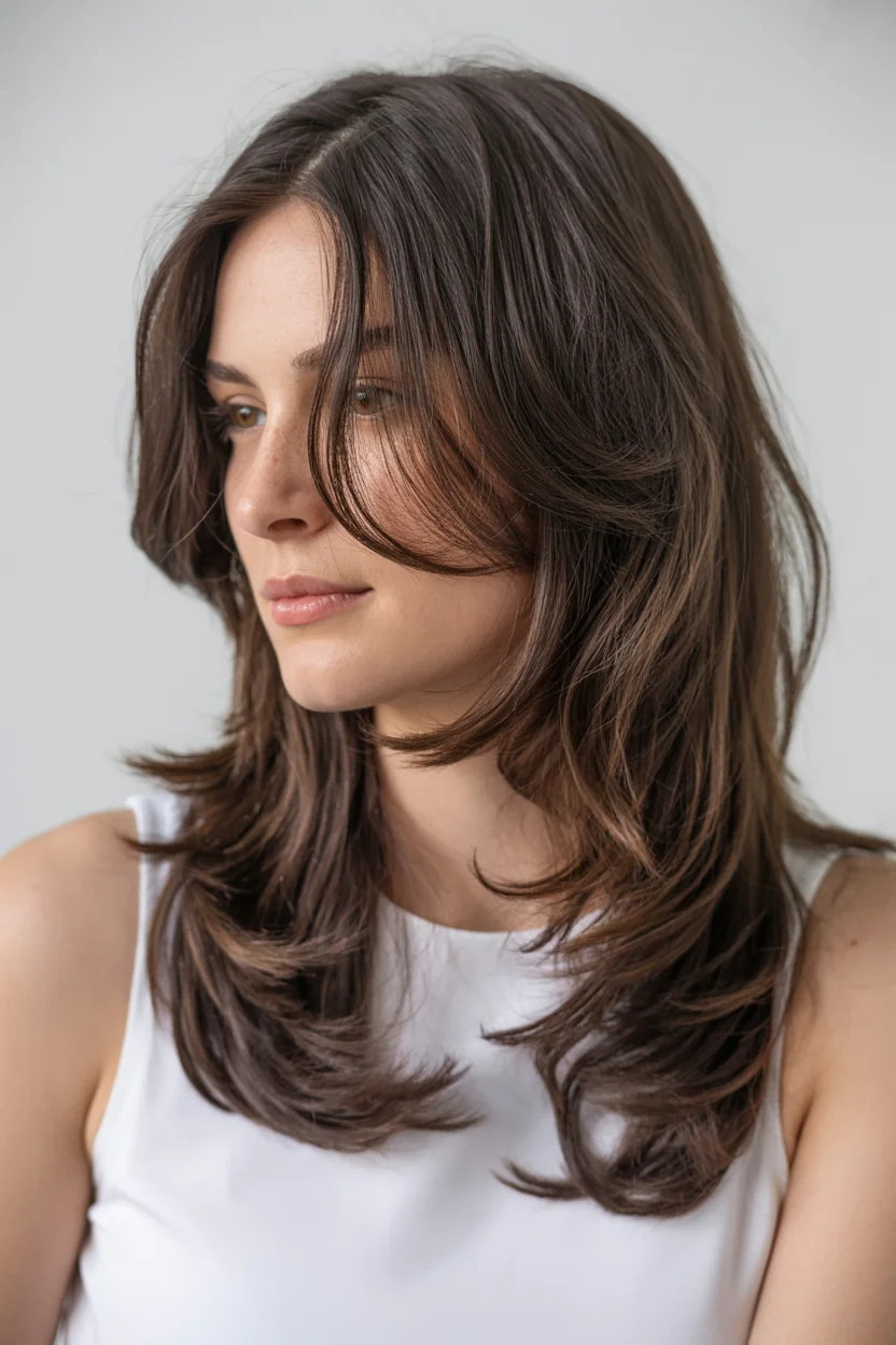 layered summer haircuts for thin fine hair 2026 Polished Mid-Length Layers with Subtle Face Frame