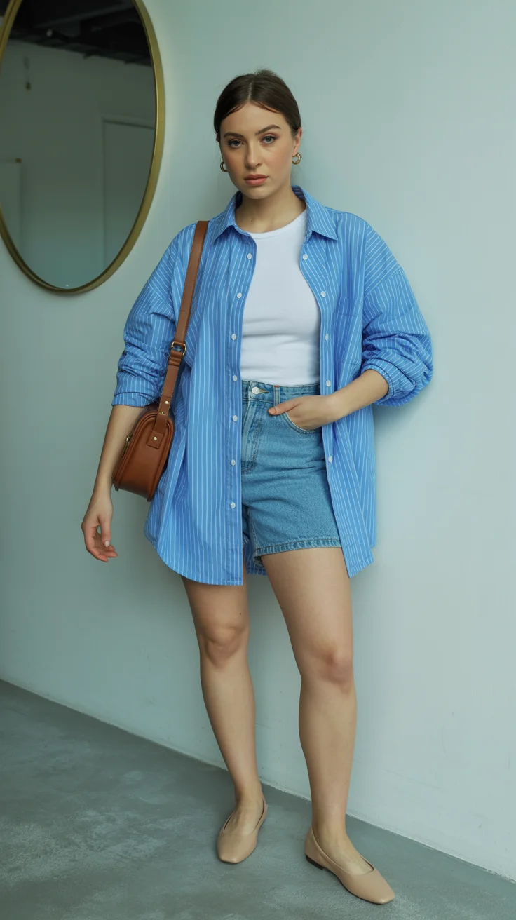 midsize outfits for women summer 2026 Clean Minimalism with Soft Denim Layers