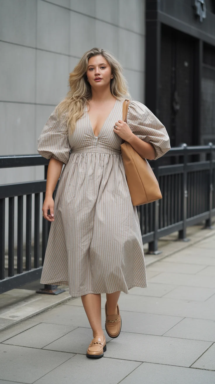 midsize outfits for women summer 2026 Soft Volume Dress That Actually Breathes