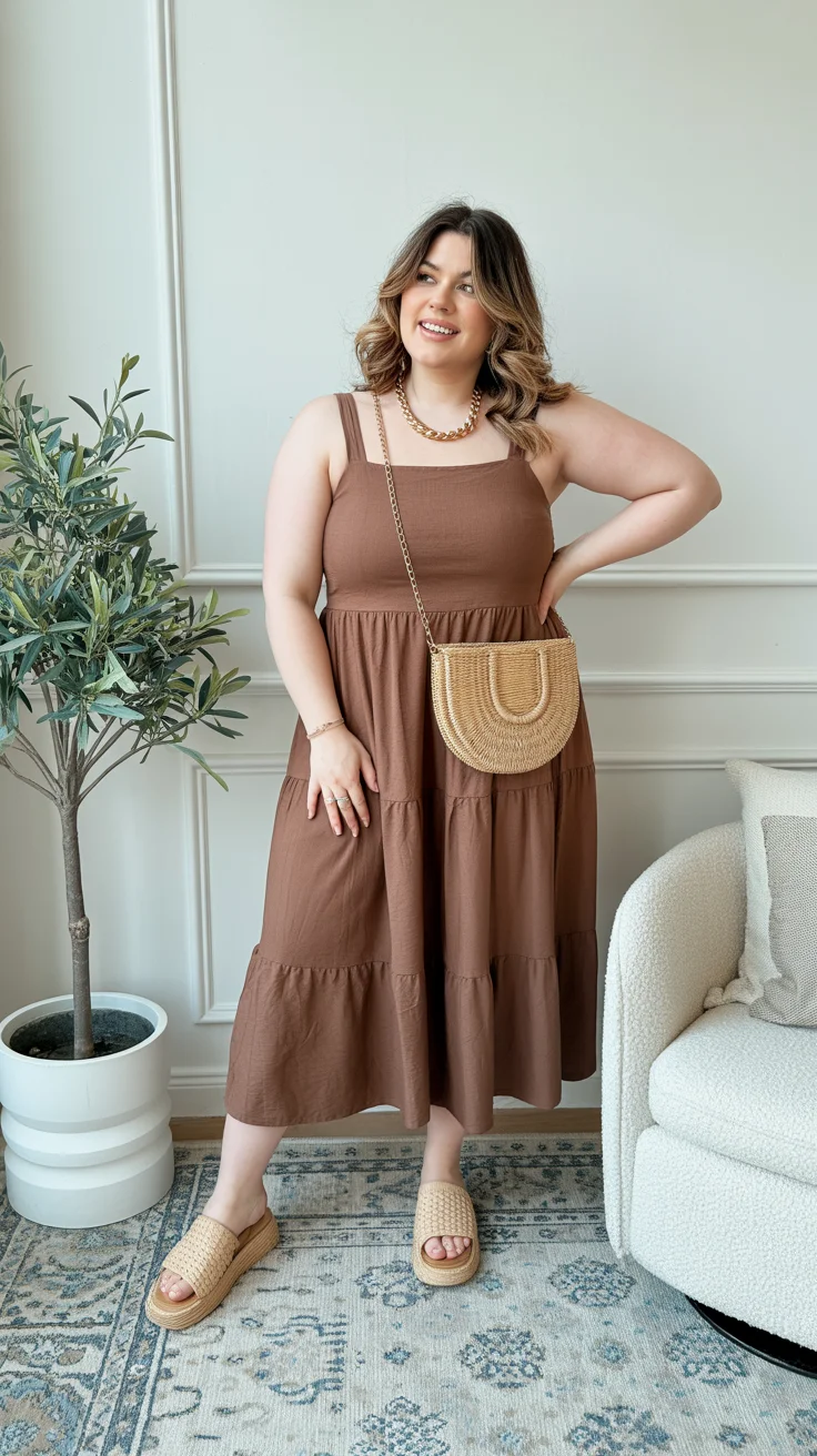 Plus Size Summer Outfits For Women 2026 Soft Volume and Cocoa Tones - The Everyday Romantic Dress