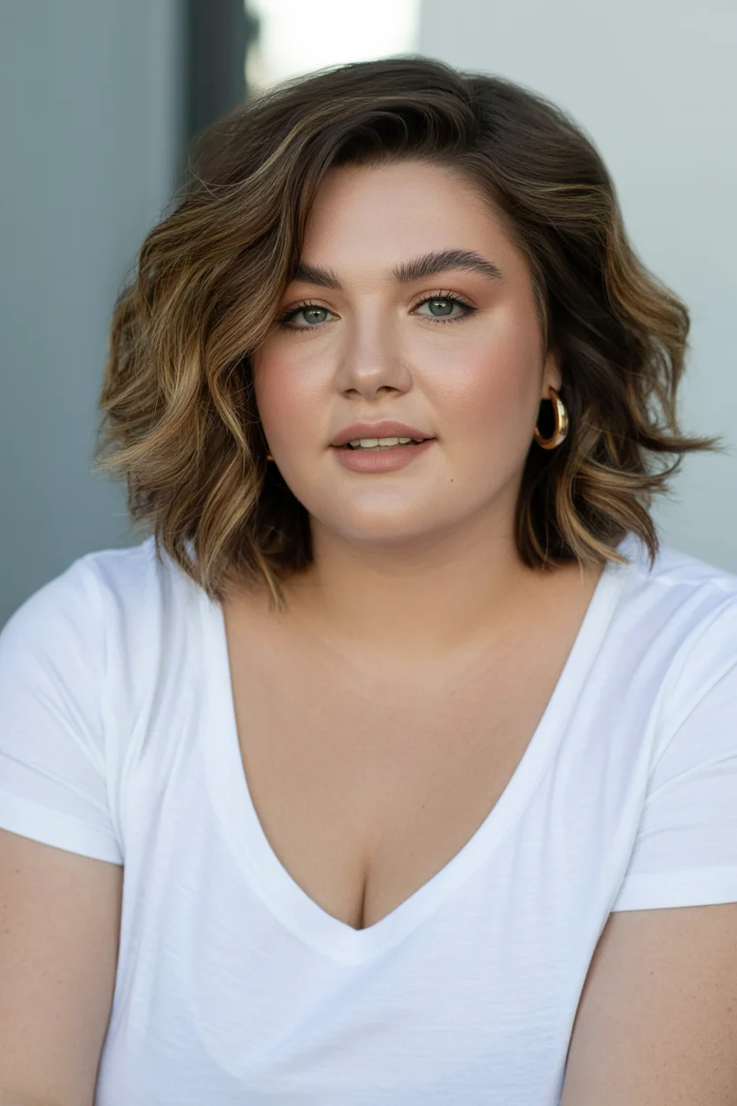 slimming summer haircuts for plus size women 2026 Soft Voluminous Wavy Lob