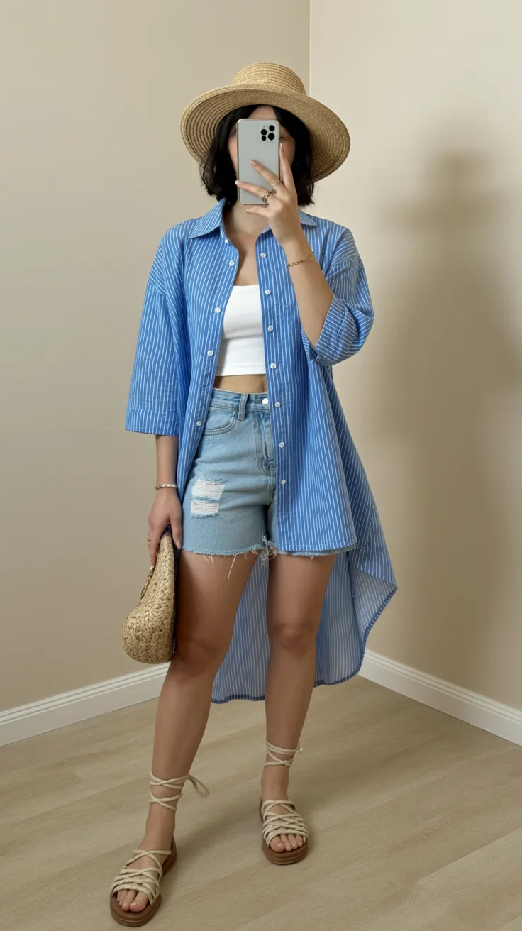 Summer Beach Outfit For Women 2026 Relaxed Coastal Layers with a Soft Masculine Twist