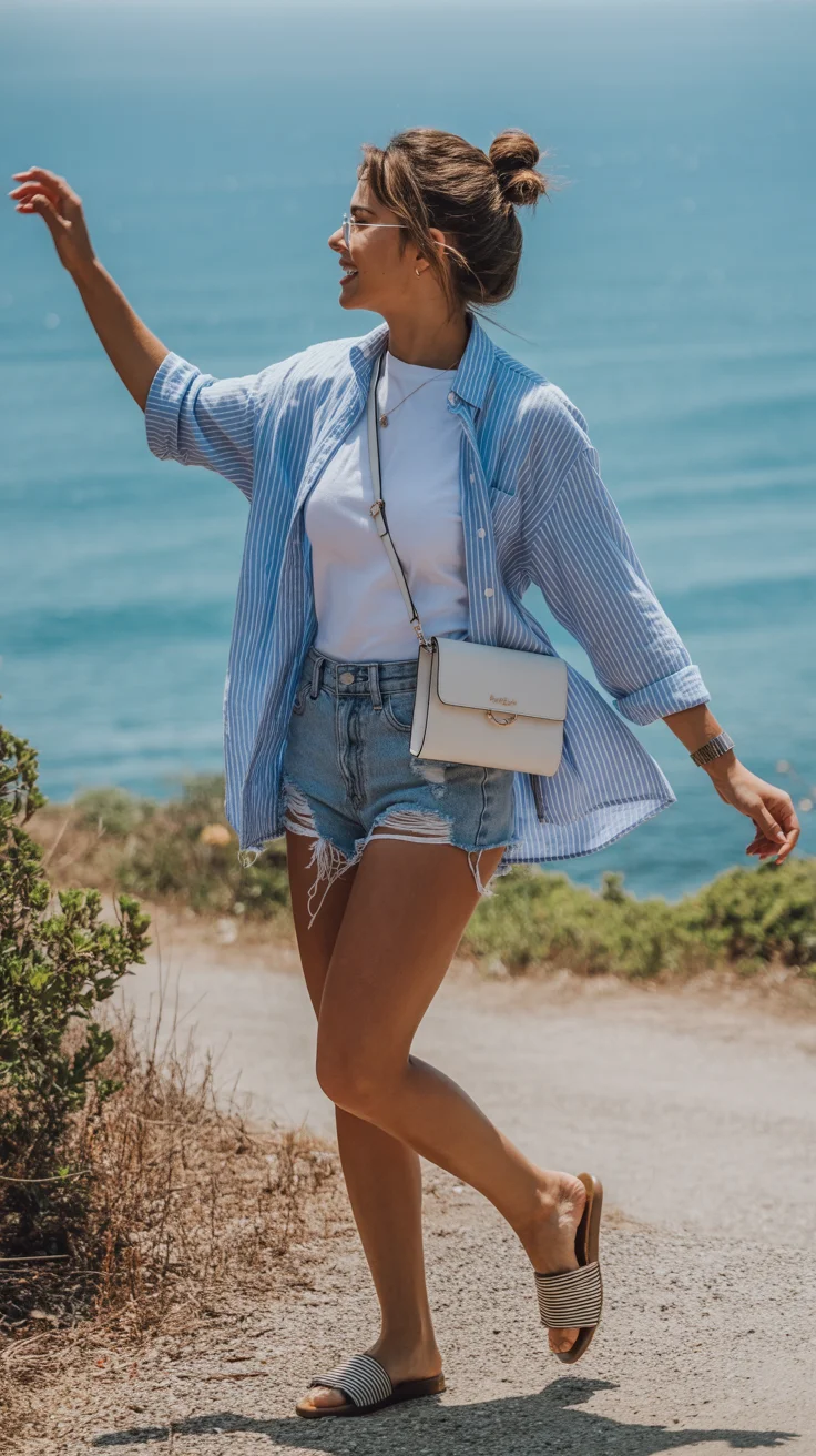 Summer Beach Outfit For Women 2026 Playful Minimalism with Denim and Breezy Layers